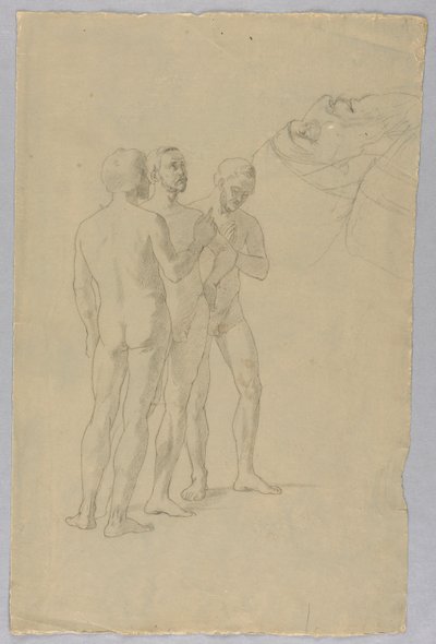 Group of Three Male Nudes by Unknown artist