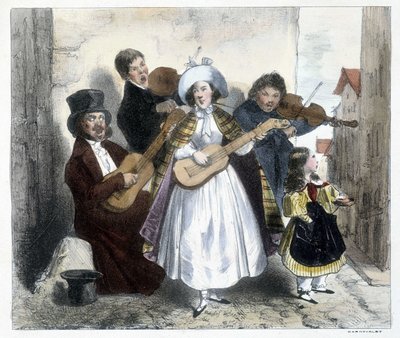 Group of street musicians, late 19th century by Unknown artist