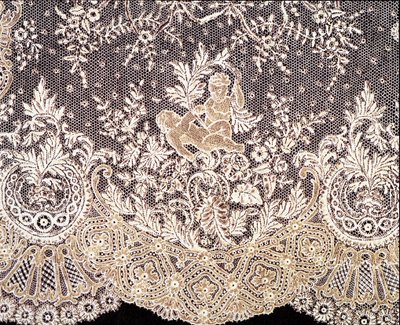 Handkerchief in lace from Brussels by Unknown artist