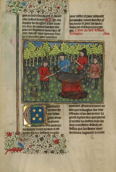 Hunters Dismembering a Boar