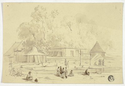 Indian Village Beside Stream by Unknown artist