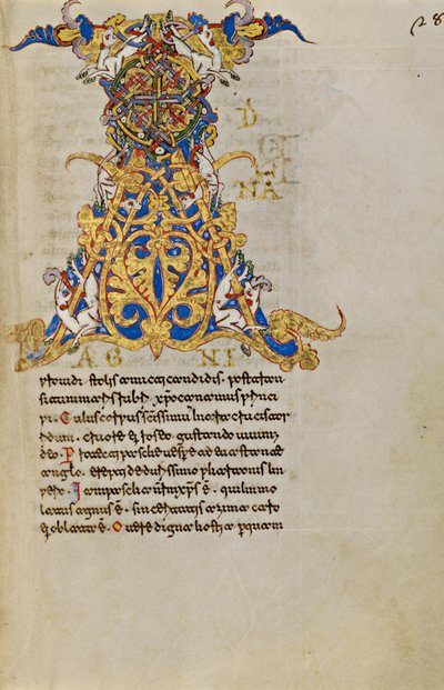 Inhabited Initial A by Unknown artist