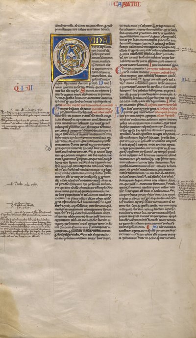 Inhabited Initial Q by Unknown artist