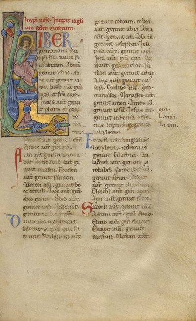 Initial L: Saint Matthew Seated by Unknown artist