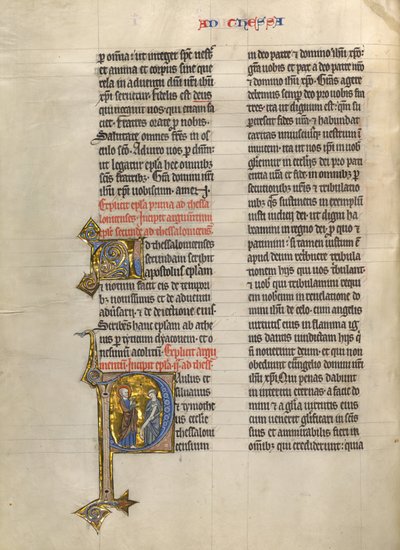 Initial P: Saint Paul and a Priest by Unknown artist