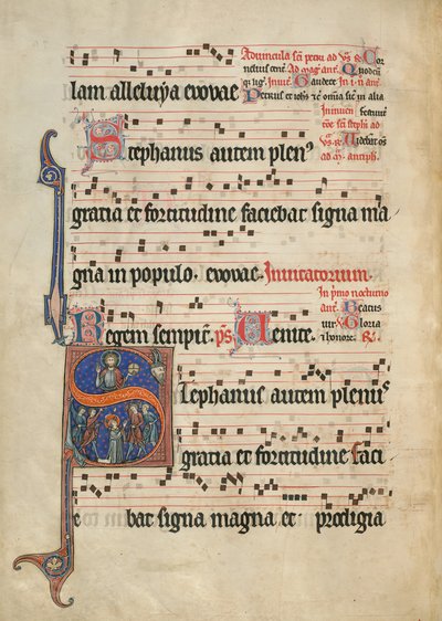 Initial S: The Stoning of Saint Stephen by Unknown artist