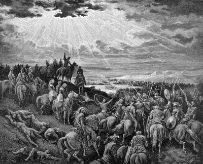 Joshua stops the race of the Sun. by Unknown artist