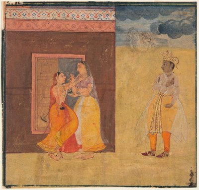 Krishna Abhisarika Nayika, from a Rasikapriya Manuscript by Unknown artist