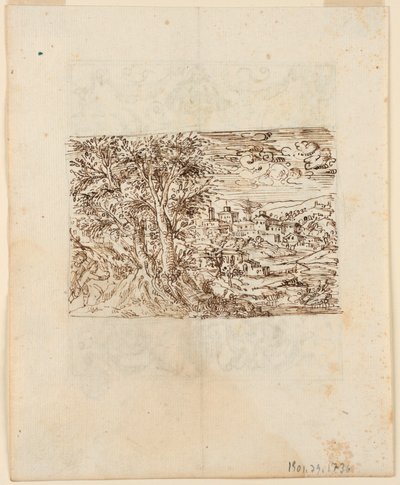 Landscape; verso: Grotesque Design by Unknown artist