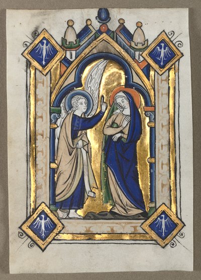 Leaf Excised from a Psalter: The Annunciation by Unknown artist