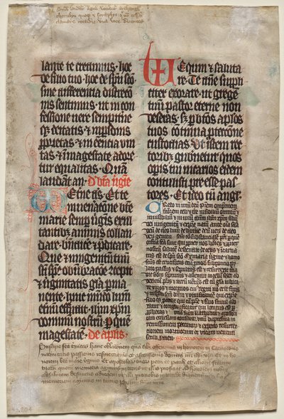 Leaf from a Missal: Text by Unknown artist