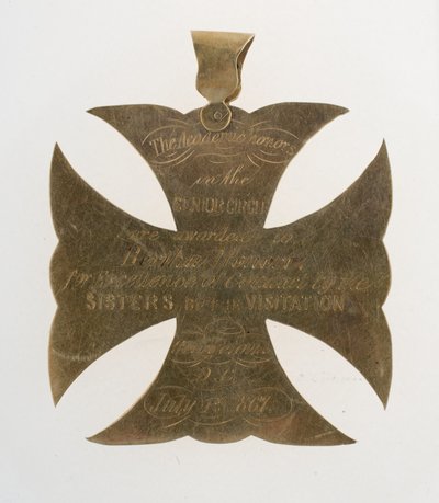 Maltese cross pendant awarded to Bertha Palmer by Unknown artist