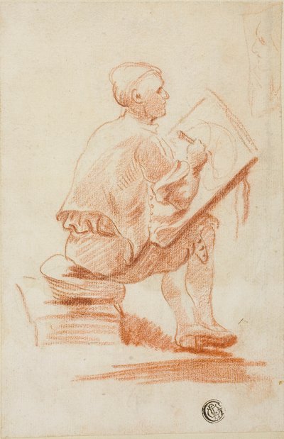 Man Seated on Stool by Unknown artist