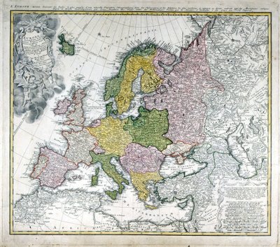 Map of Europe in 1743 by Unknown artist