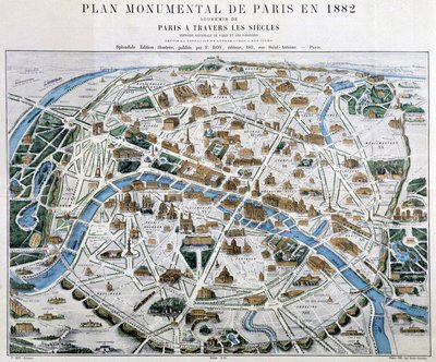 Monumental Plan of Paris in 1882 by Unknown artist