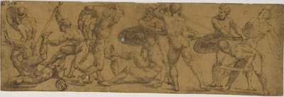 Nude Warriors Fighting by Unknown artist
