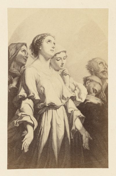 Painting of Woman with Palms Facing Up by Unknown artist