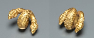 Pair of Hair Ringlets with Ram Head by Unknown artist