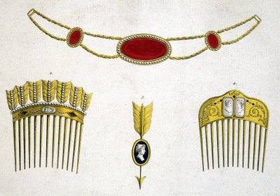 Precious combs and pins, circa 1810 by Unknown artist