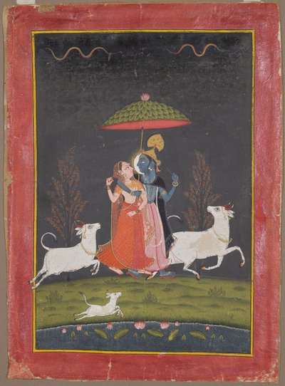 Radha and Krishna in the Rain by Unknown artist
