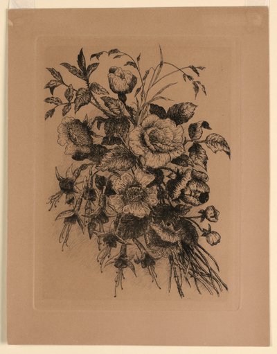 Roses and Fuchsias by Unknown artist