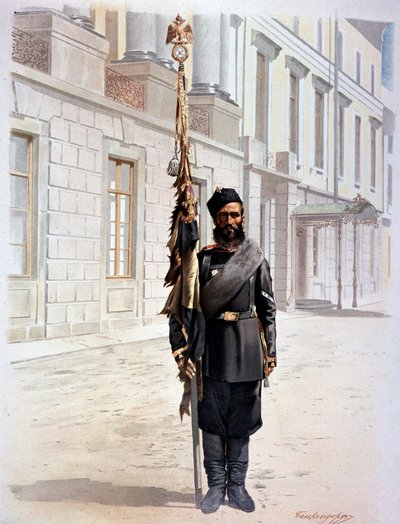 Russian Guard flag bearer under Nicholas II by Unknown artist