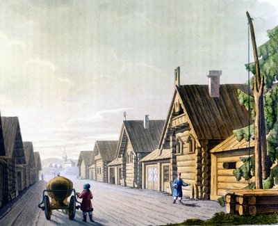 Russian village in the 18th century by Unknown artist