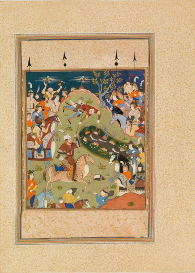 Rustam Lifts Qanun from His Horse by Unknown artist