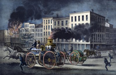 Scene of daily life of American firefighters by Unknown artist
