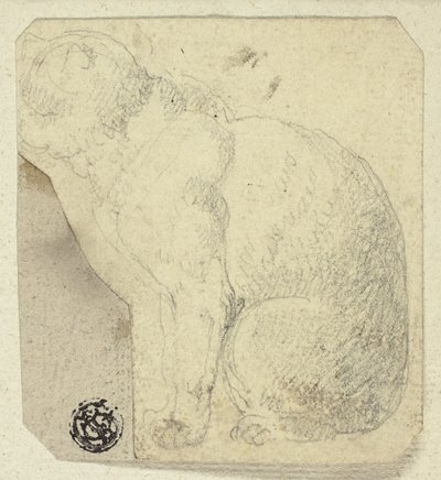Seated Cat in Profile by Unknown artist