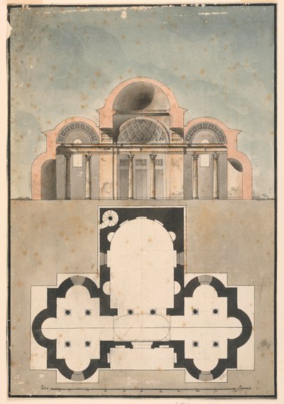 Section, Small Domed Building by Unknown artist