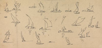 Sketch of Boats by Unknown artist