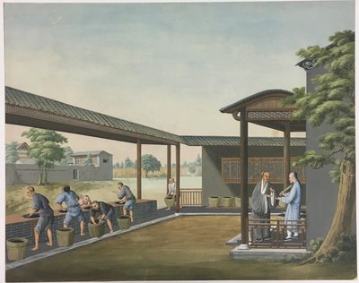 Spinning Cloth, Preparing Tea Leaves, Preparing Silk by Unknown artist
