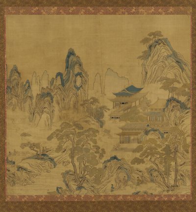 Tapestry: Landscape - A Palace Among Mountains by Unknown artist