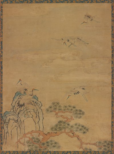 Tapestry with Cranes, Rocks, Pines, and Clouds by Unknown artist