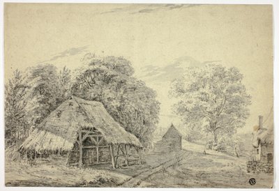 Thatched Shed on Farm by Unknown artist