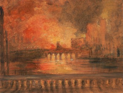 The Burning of the Houses of Parliament by Unknown artist