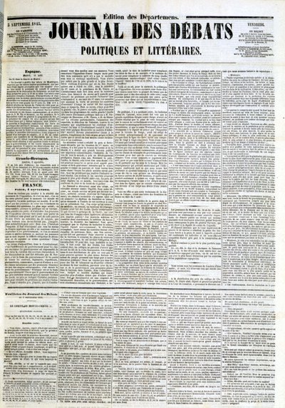 The Journal of Debates of 05/09/1845 by Unknown artist