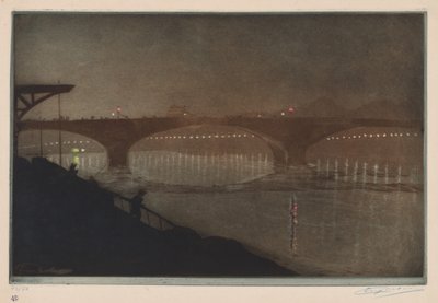 The Solferino Bridge: Nocturnal Effect by Unknown artist