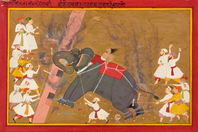 The Elephant Khanderao Bahadur Killing Sham Mahavat by Unknown artist