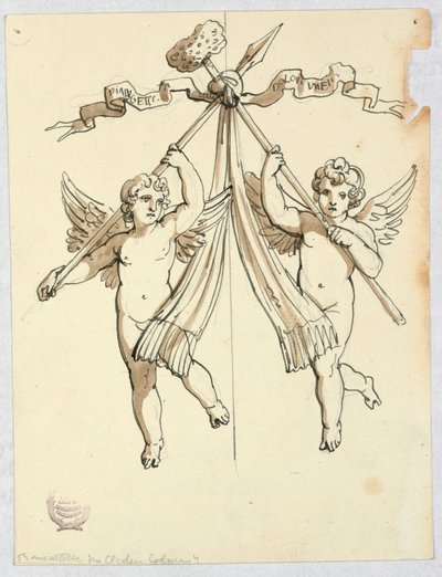 Two Angels with Lance and Holy Sponge by Unknown artist