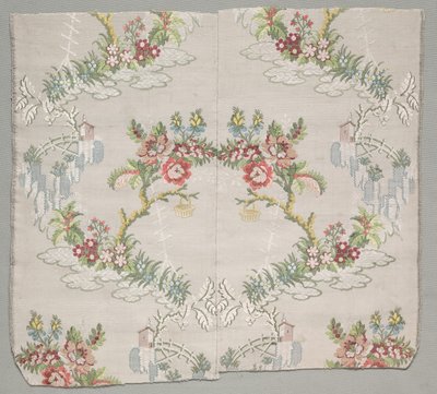 Two Joined Fragments of Figured Silk by Unknown artist