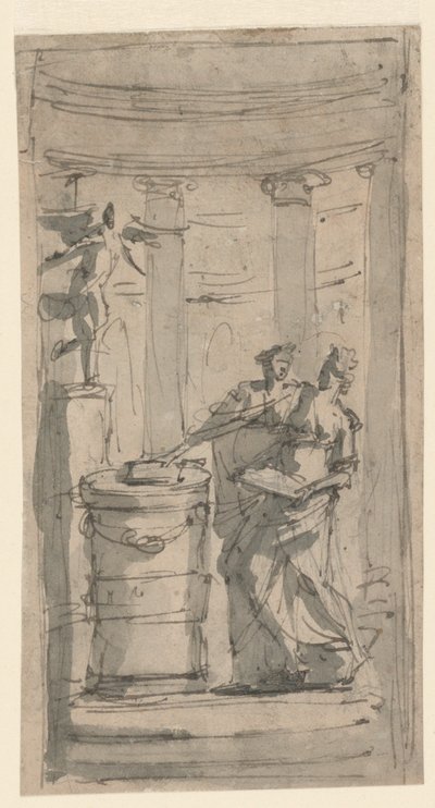 Two Vestals at an Altar by Unknown artist