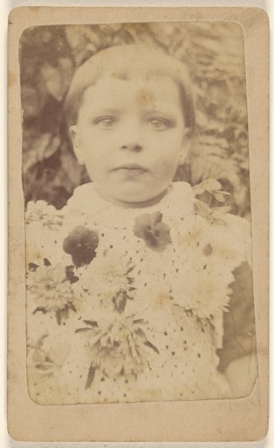 Unidentified Little Girl Wearing a Flowered Dress by Unknown artist
