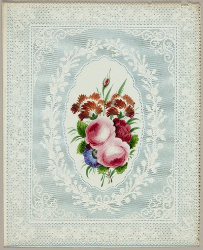 Untitled Valentine (Flowers on Lace) by Unknown artist