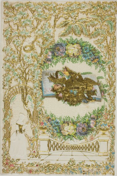 Untitled Valentine (Woman in Garden) by Unknown artist