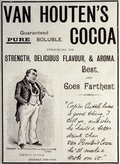 Van Houten cocoa advertising sticker, about 1890 by Unknown artist