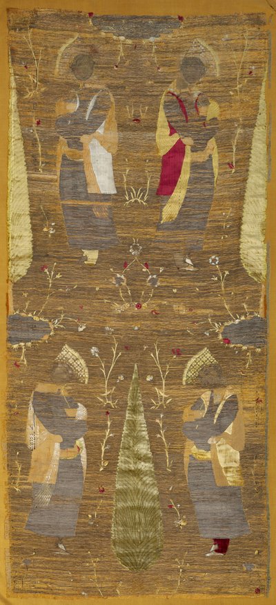 Velvet Panel with Four Youths Smelling Flowers by Unknown artist