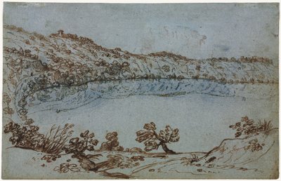 View of Lake Nemi (recto) by Unknown artist