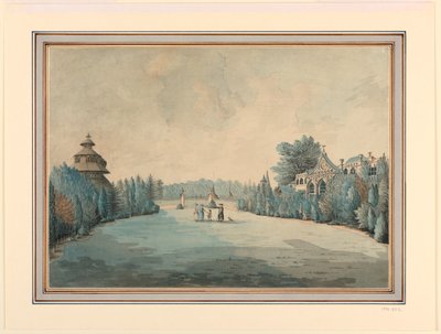 View of a Garden with Pagoda by Unknown artist